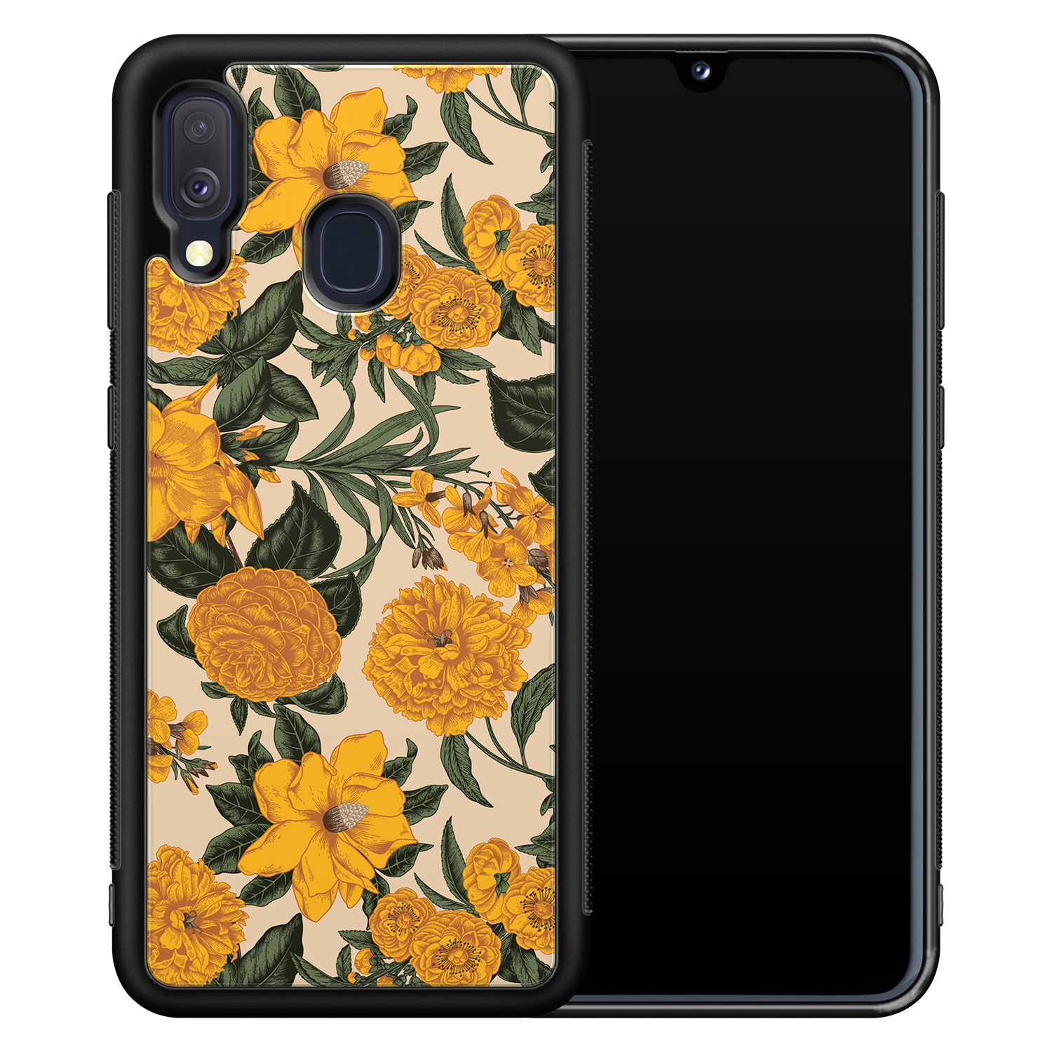 Leuke Telefoonhoesjes Samsung Galaxy A40 hoesje - Retro flowers