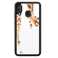 Leuke Telefoonhoesjes Samsung Galaxy A40 hoesje - Giraffe peekaboo