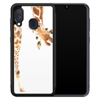 Leuke Telefoonhoesjes Samsung Galaxy A40 hoesje - Giraffe peekaboo