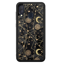 Leuke Telefoonhoesjes Samsung Galaxy A40 hoesje - Sun, moon, stars