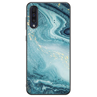 Leuke Telefoonhoesjes Samsung Galaxy A50 hoesje - Marmer blauw