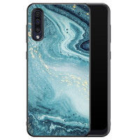 Leuke Telefoonhoesjes Samsung Galaxy A50 hoesje - Marmer blauw