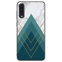 Leuke Telefoonhoesjes Samsung Galaxy A50 hoesje - Geometrisch blauw