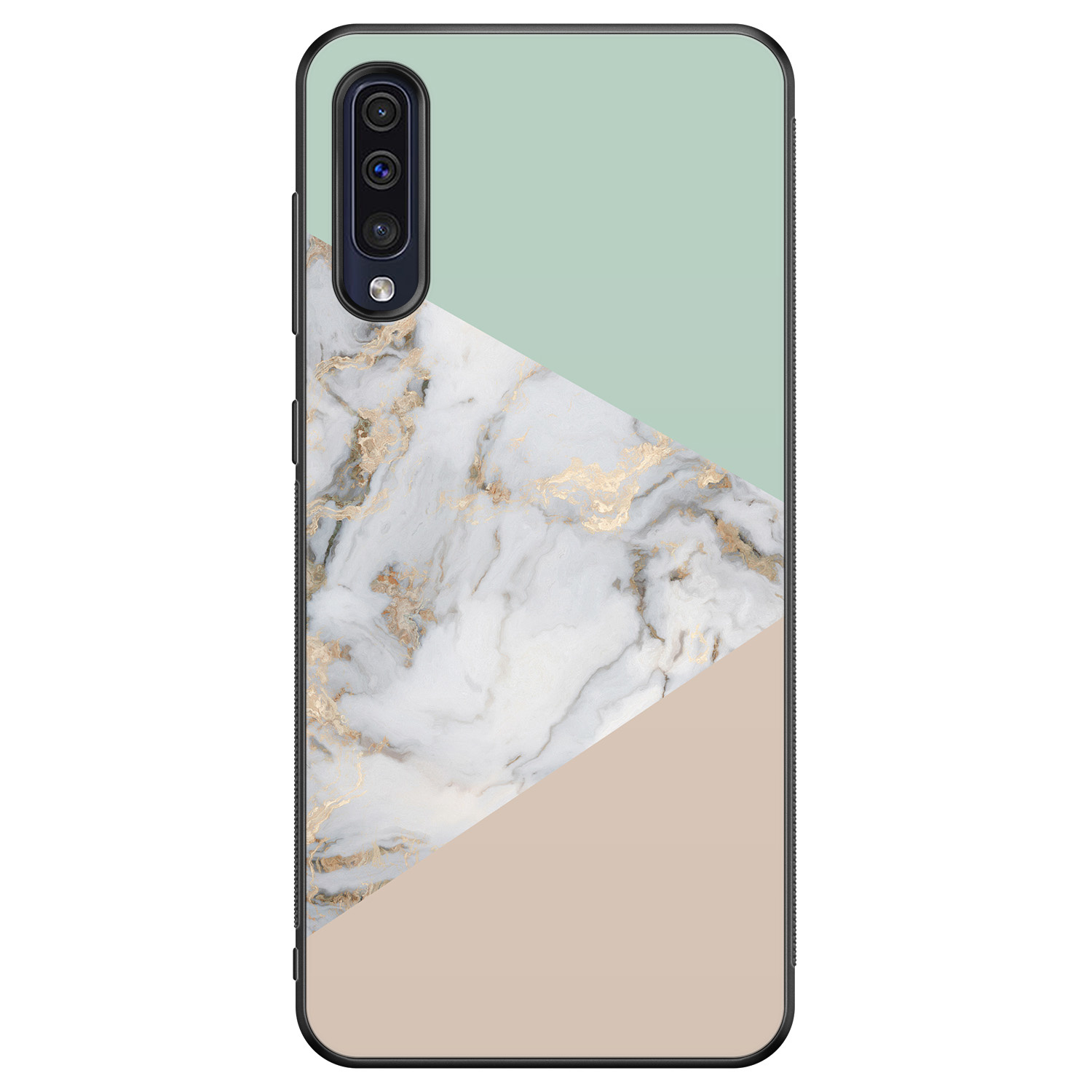 Leuke Telefoonhoesjes Samsung Galaxy A50 hoesje - Marmer pastel mix