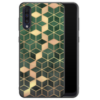 Leuke Telefoonhoesjes Samsung Galaxy A50 hoesje - Green cubes