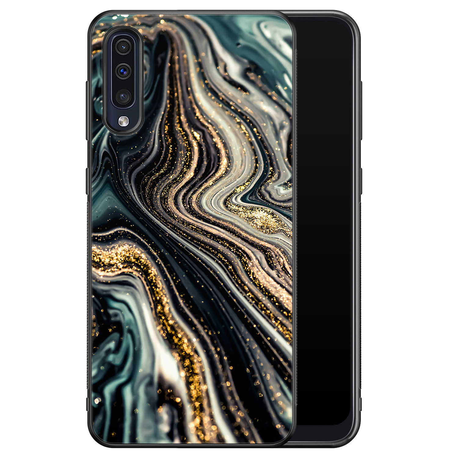 Leuke Telefoonhoesjes Samsung Galaxy A50 hoesje - Marmer swirl