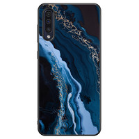 Leuke Telefoonhoesjes Samsung Galaxy A50 hoesje - Marmer kobaltblauw