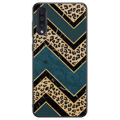 Leuke Telefoonhoesjes Samsung Galaxy A50 hoesje - Luipaard zigzag