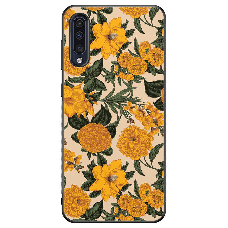 Leuke Telefoonhoesjes Samsung Galaxy A50 hoesje - Retro flowers