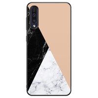 Leuke Telefoonhoesjes Samsung Galaxy A50 hoesje - Marmer zwart bruin