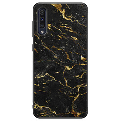 Leuke Telefoonhoesjes Samsung Galaxy A50 hoesje - Marmer zwart goud