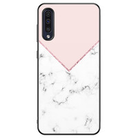 Leuke Telefoonhoesjes Samsung Galaxy A50 hoesje - Marmer roze grijs