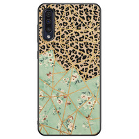 Leuke Telefoonhoesjes Samsung Galaxy A50 hoesje - Luipaard flower print