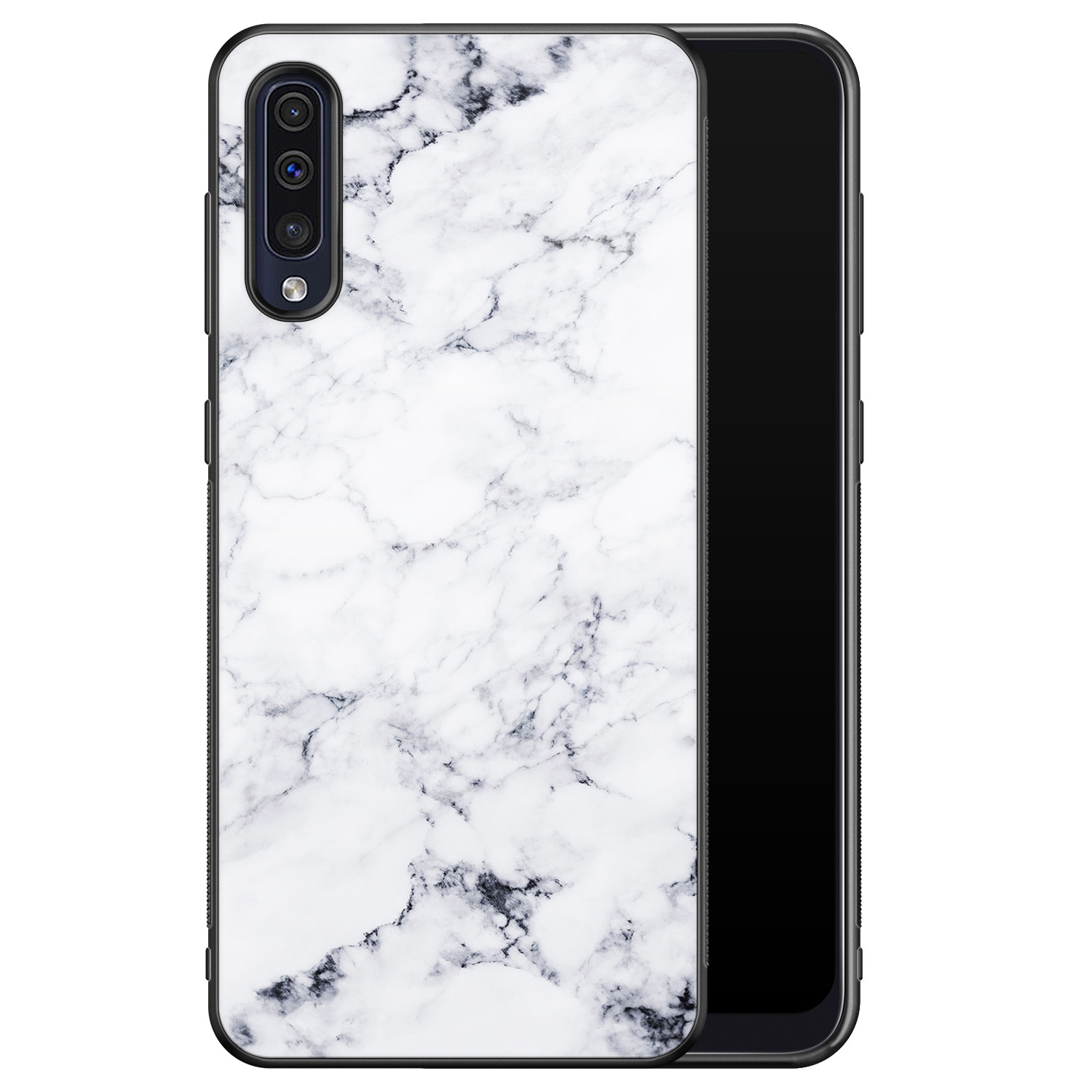 Leuke Telefoonhoesjes Samsung Galaxy A50 hoesje - Marmer grijs