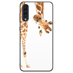 Leuke Telefoonhoesjes Samsung Galaxy A50 hoesje - Giraffe peekaboo