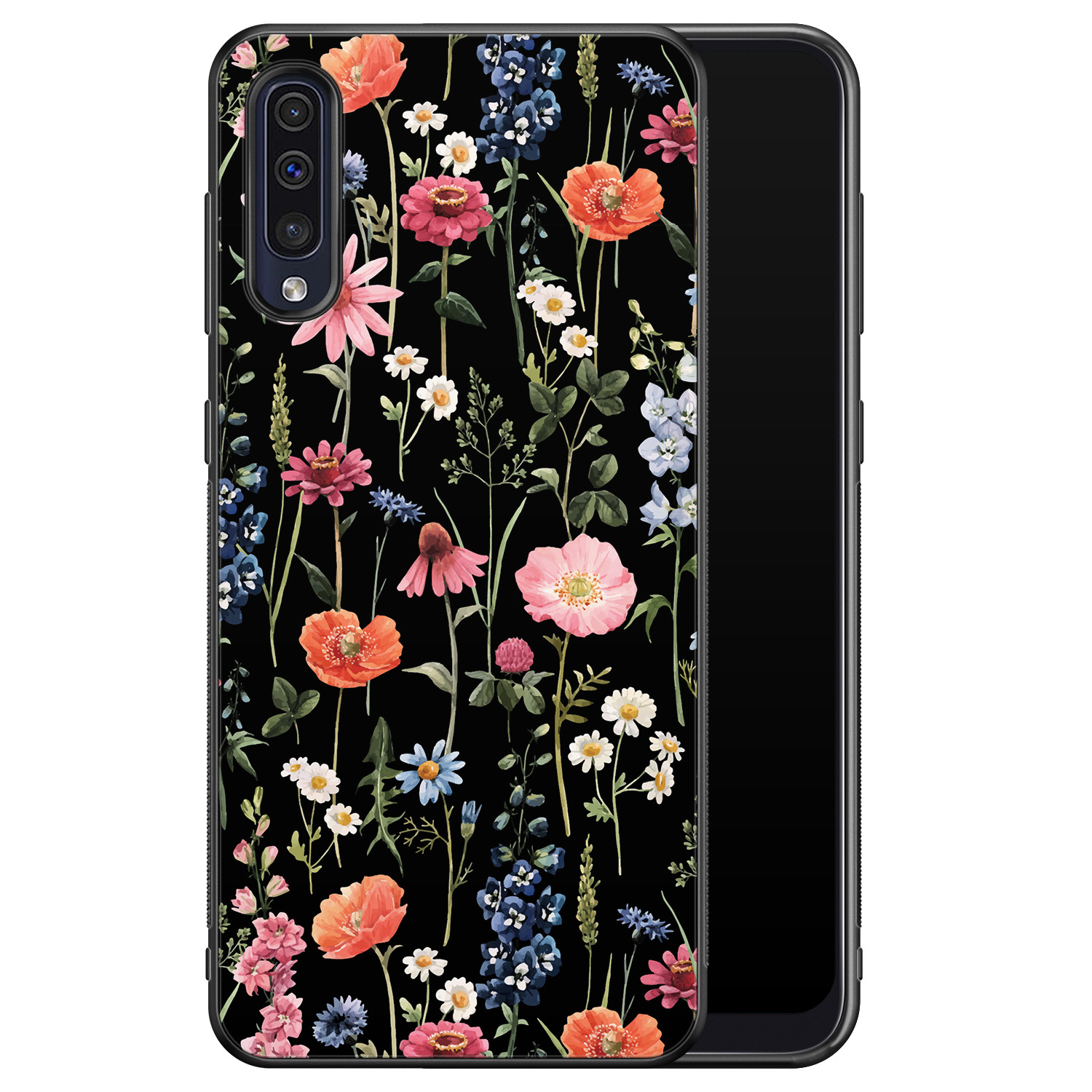 Leuke Telefoonhoesjes Samsung Galaxy A50 hoesje - Dark flowers