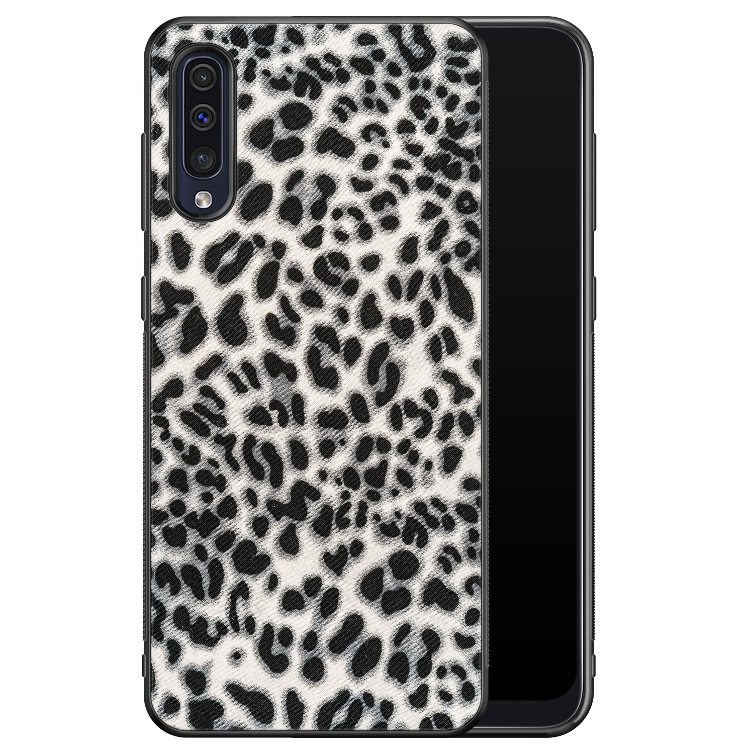 Leuke Telefoonhoesjes Samsung Galaxy A50 hoesje - Luipaard grijs