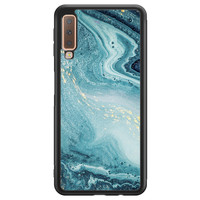 Leuke Telefoonhoesjes Samsung Galaxy A7 2018 hoesje - Marmer blauw