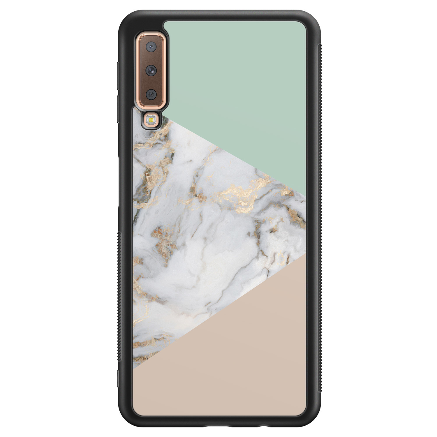 Leuke Telefoonhoesjes Samsung Galaxy A7 2018 hoesje - Marmer pastel mix