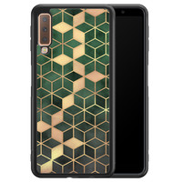 Leuke Telefoonhoesjes Samsung Galaxy A7 2018 hoesje - Green cubes