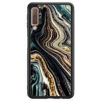 Leuke Telefoonhoesjes Samsung Galaxy A7 2018 hoesje - Marmer swirl