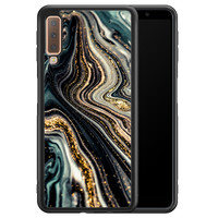 Leuke Telefoonhoesjes Samsung Galaxy A7 2018 hoesje - Marmer swirl