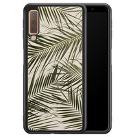 Leuke Telefoonhoesjes Samsung Galaxy A7 2018 hoesje - Palm leaves