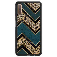 Leuke Telefoonhoesjes Samsung Galaxy A7 2018 hoesje - Luipaard zigzag