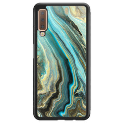 Leuke Telefoonhoesjes Samsung Galaxy A7 2018 hoesje - Marmer mint