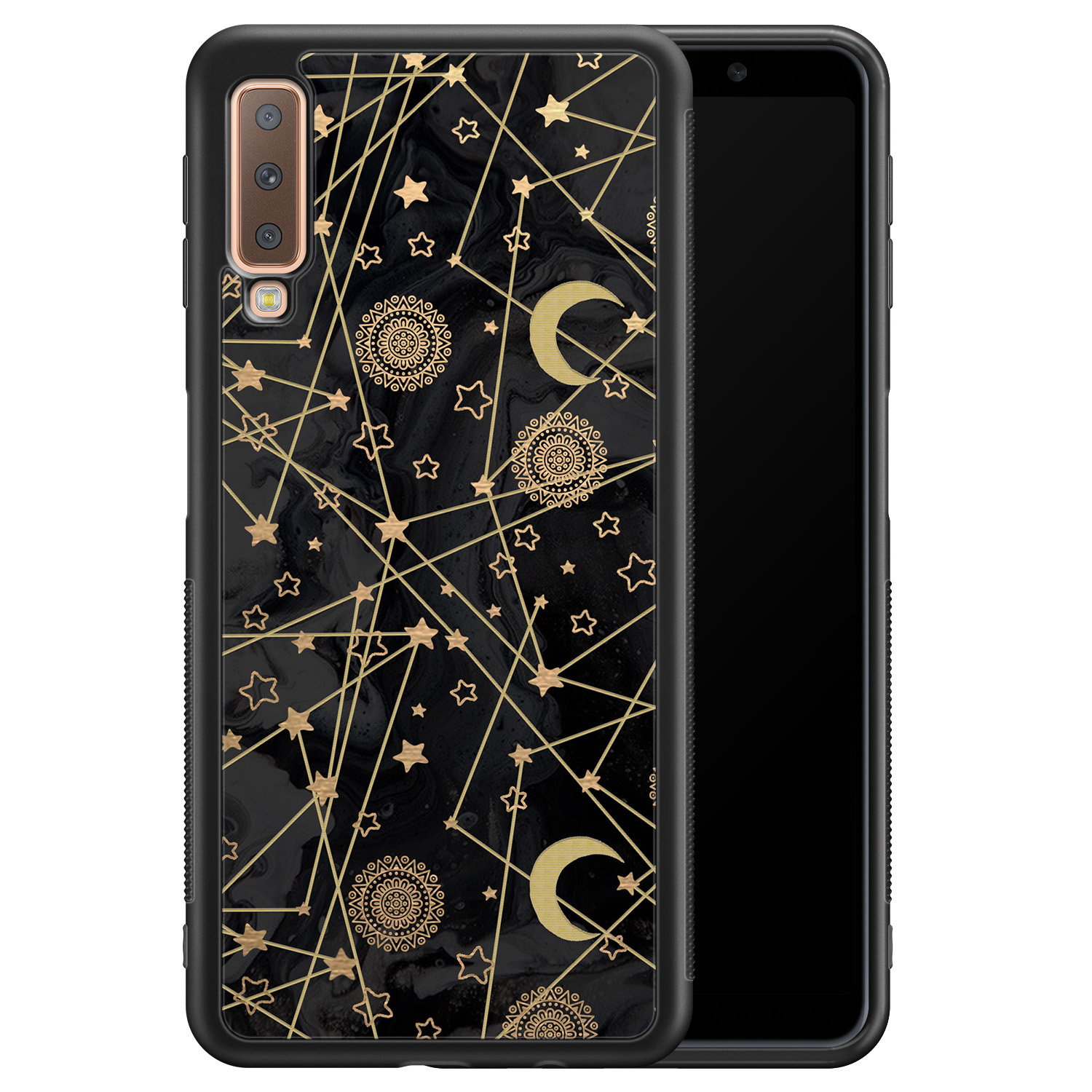 Laboratorium academisch Gespierd Samsung Galaxy A7 2018 hoesje - Sun, moon, stars - Leuke Telefoonhoesjes