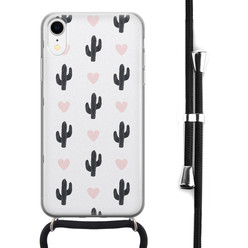 Leuke Telefoonhoesjes iPhone XR hoesje met koord - Cactus