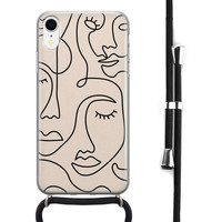 Leuke Telefoonhoesjes iPhone XR hoesje met koord - Abstract faces