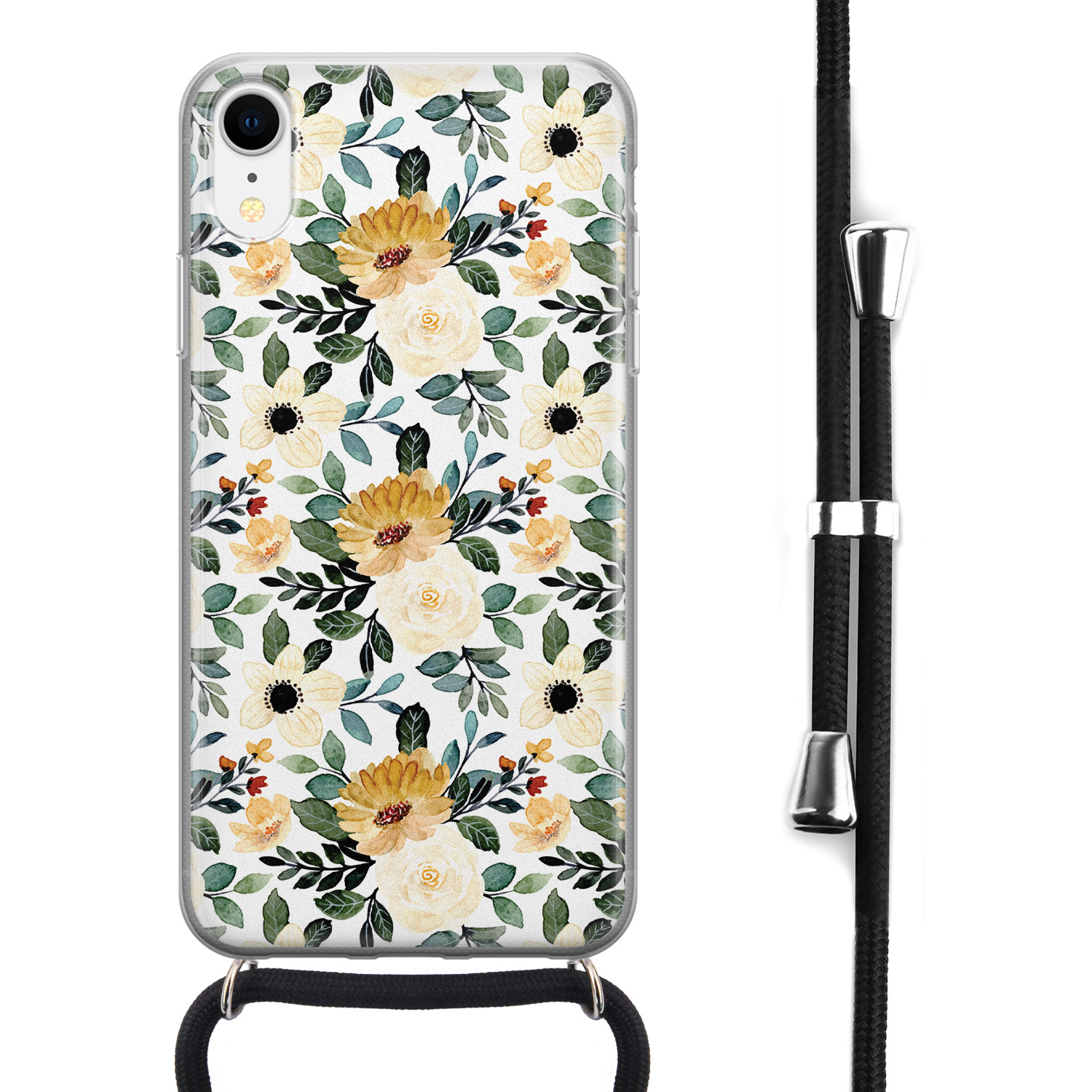 Leuke Telefoonhoesjes iPhone XR hoesje met koord - Lovely flower