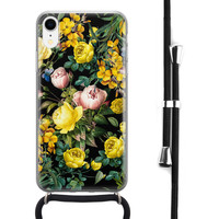 Leuke Telefoonhoesjes iPhone XR hoesje met koord - Bloemen geel