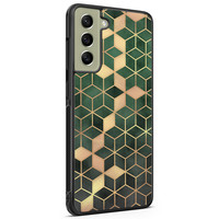 Leuke Telefoonhoesjes Samsung Galaxy S21 FE hoesje - Green cubes