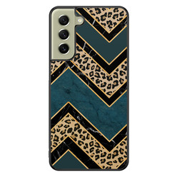 Leuke Telefoonhoesjes Samsung Galaxy S21 FE hoesje - Luipaard zigzag