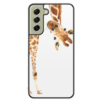 Leuke Telefoonhoesjes Samsung Galaxy S21 FE hoesje - Giraffe peekaboo