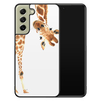 Leuke Telefoonhoesjes Samsung Galaxy S21 FE hoesje - Giraffe peekaboo