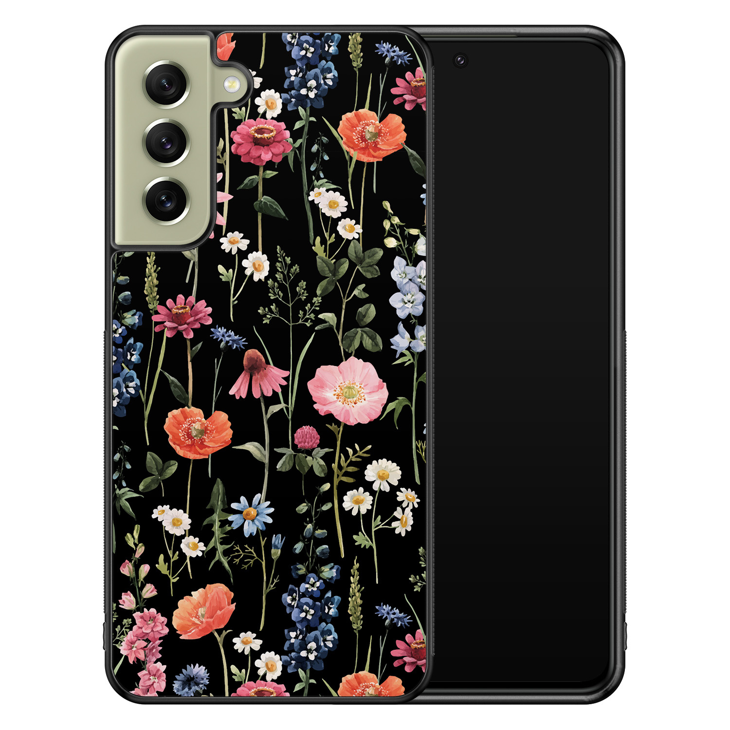 Leuke Telefoonhoesjes Samsung Galaxy S21 FE hoesje - Dark flowers