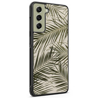 Leuke Telefoonhoesjes Samsung Galaxy S21 FE hoesje - Palm leaves