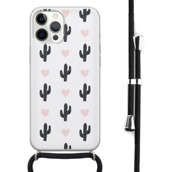 Leuke Telefoonhoesjes iPhone 12 Pro Max hoesje met koord - Cactus