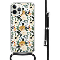 Leuke Telefoonhoesjes iPhone 12 Pro Max hoesje met koord - Lovely flower