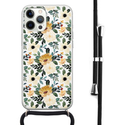 Leuke Telefoonhoesjes iPhone 12 Pro Max hoesje met koord - Lovely flower