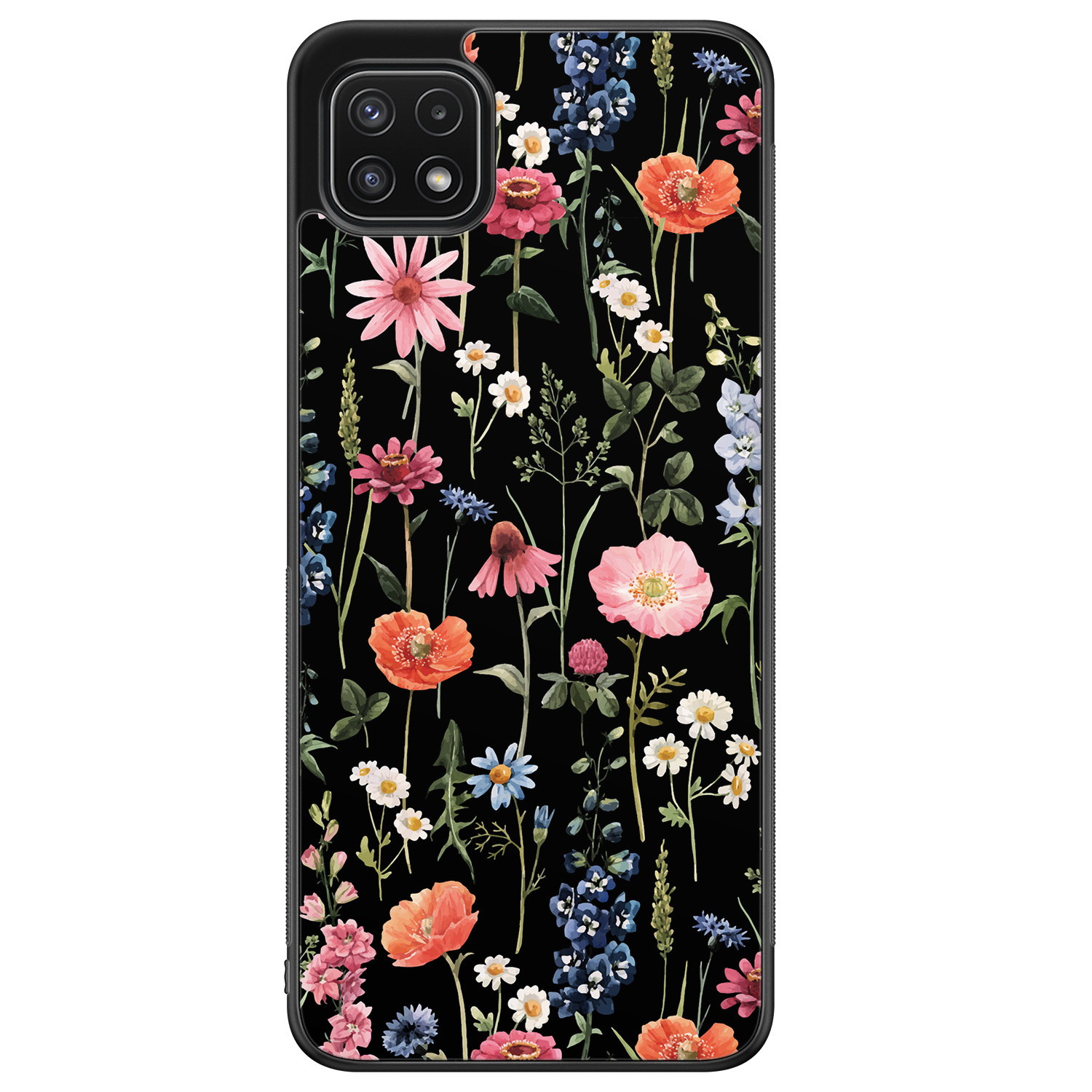 Samsung Galaxy A22 5G hoesje - Dark flowers