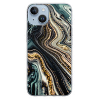 Leuke Telefoonhoesjes iPhone 14 siliconen hoesje - Marmer swirl