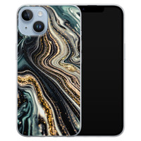 Leuke Telefoonhoesjes iPhone 14 siliconen hoesje - Marmer swirl