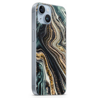 Leuke Telefoonhoesjes iPhone 14 siliconen hoesje - Marmer swirl