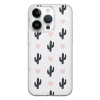 Leuke Telefoonhoesjes iPhone 14 Pro siliconen hoesje - Cactus love