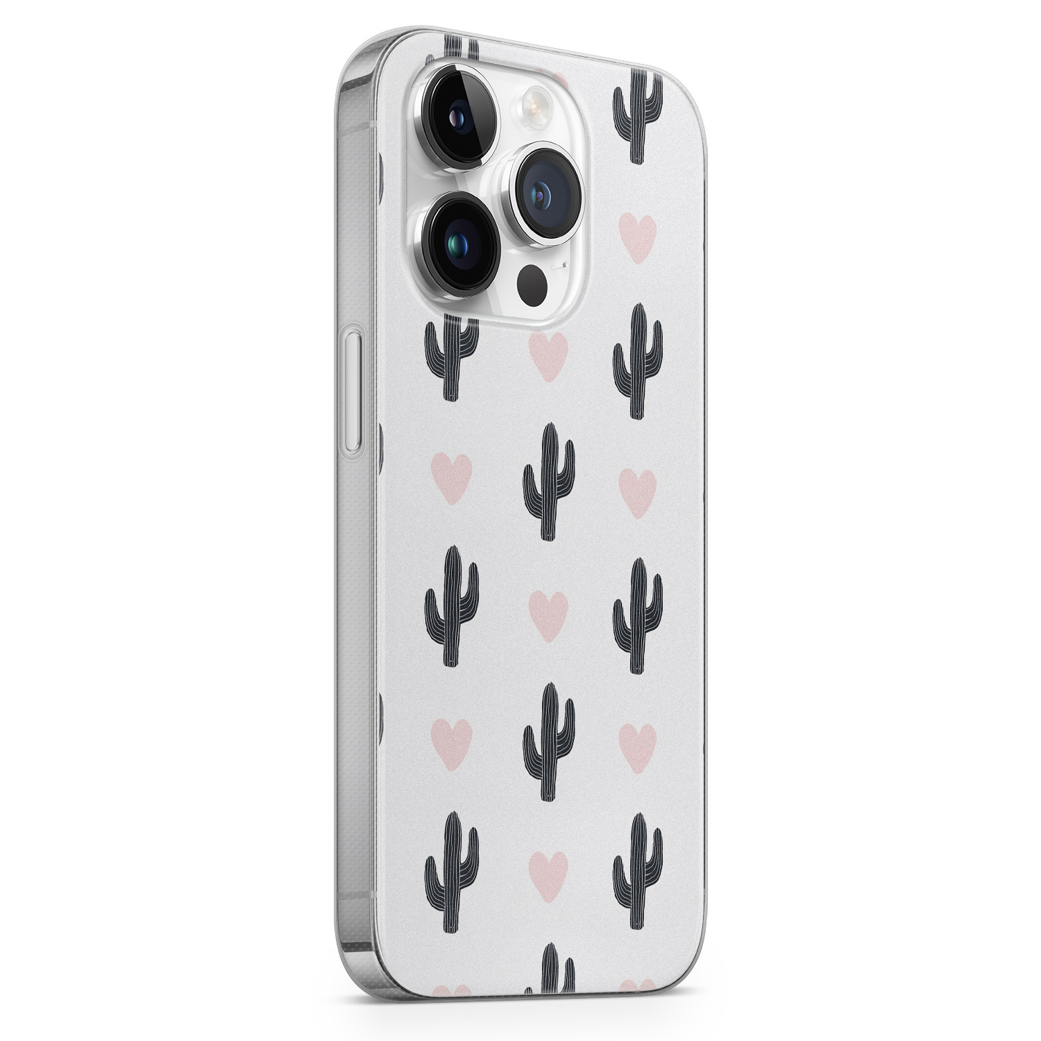 Leuke Telefoonhoesjes iPhone 14 Pro siliconen hoesje - Cactus love