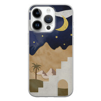 Leuke Telefoonhoesjes iPhone 14 Pro siliconen hoesje - Desert night